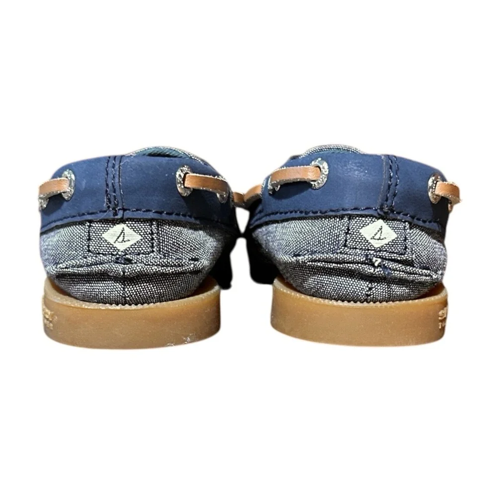SPERRY A/O Blue Boat Shoe Toddler 5M Slip On Chambray Fabric STI261139 NWOB